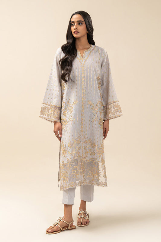 2 PIECE EMBROIDERED TWO TONE SUIT (PRET)