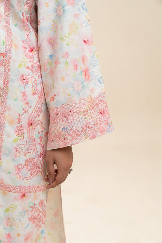 3 PIECE EMBROIDERED COTTON VISCOSE SUIT (PRET)