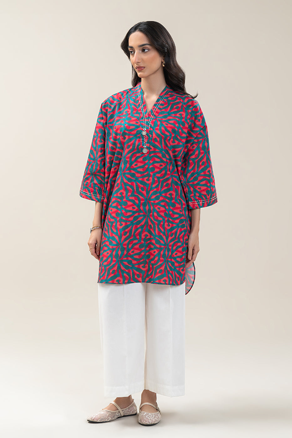 PRINTED KHADDAR SHIRT (PRET)