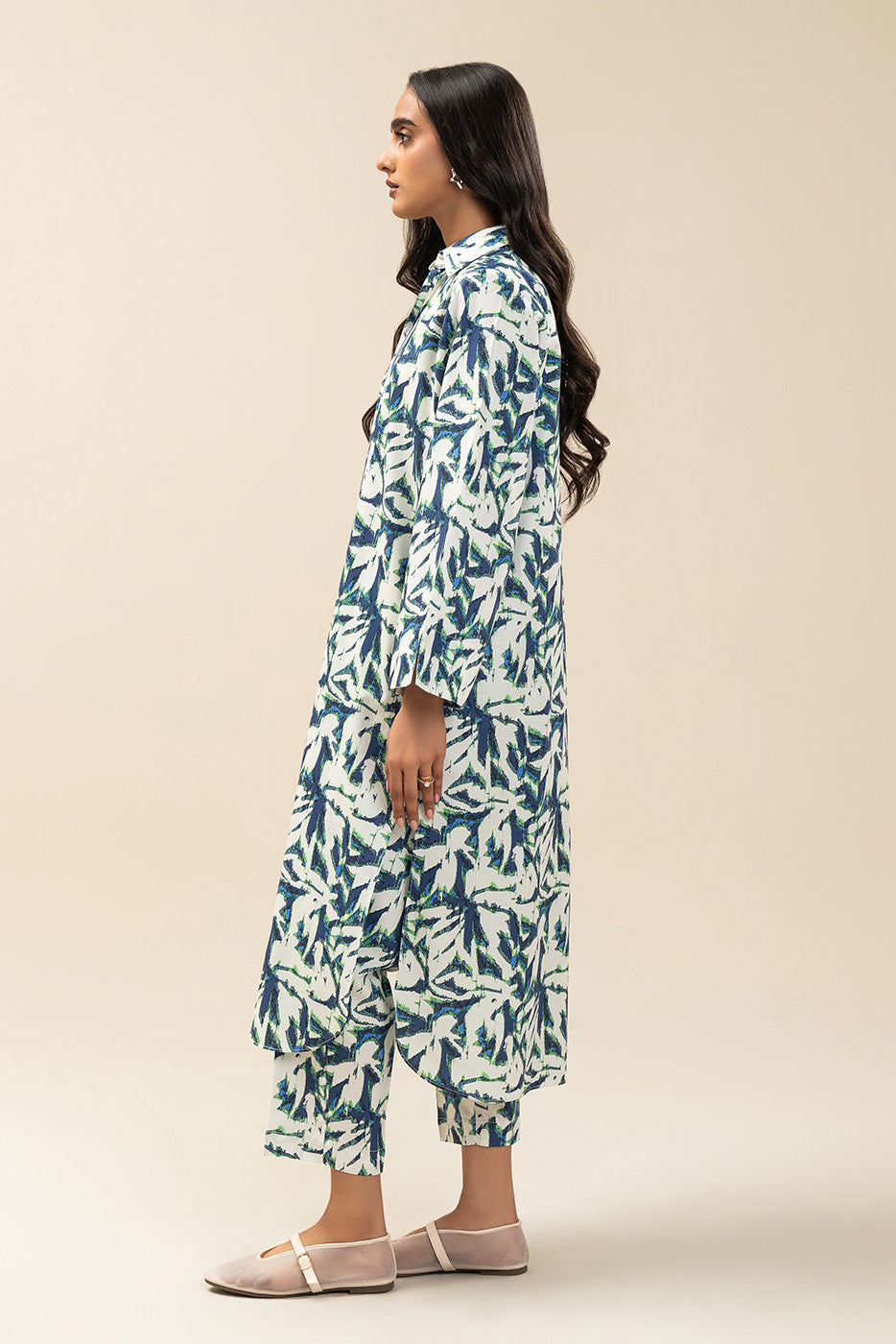 2 PIECE PRINTED COTTON VISCOSE SUIT (PRET)