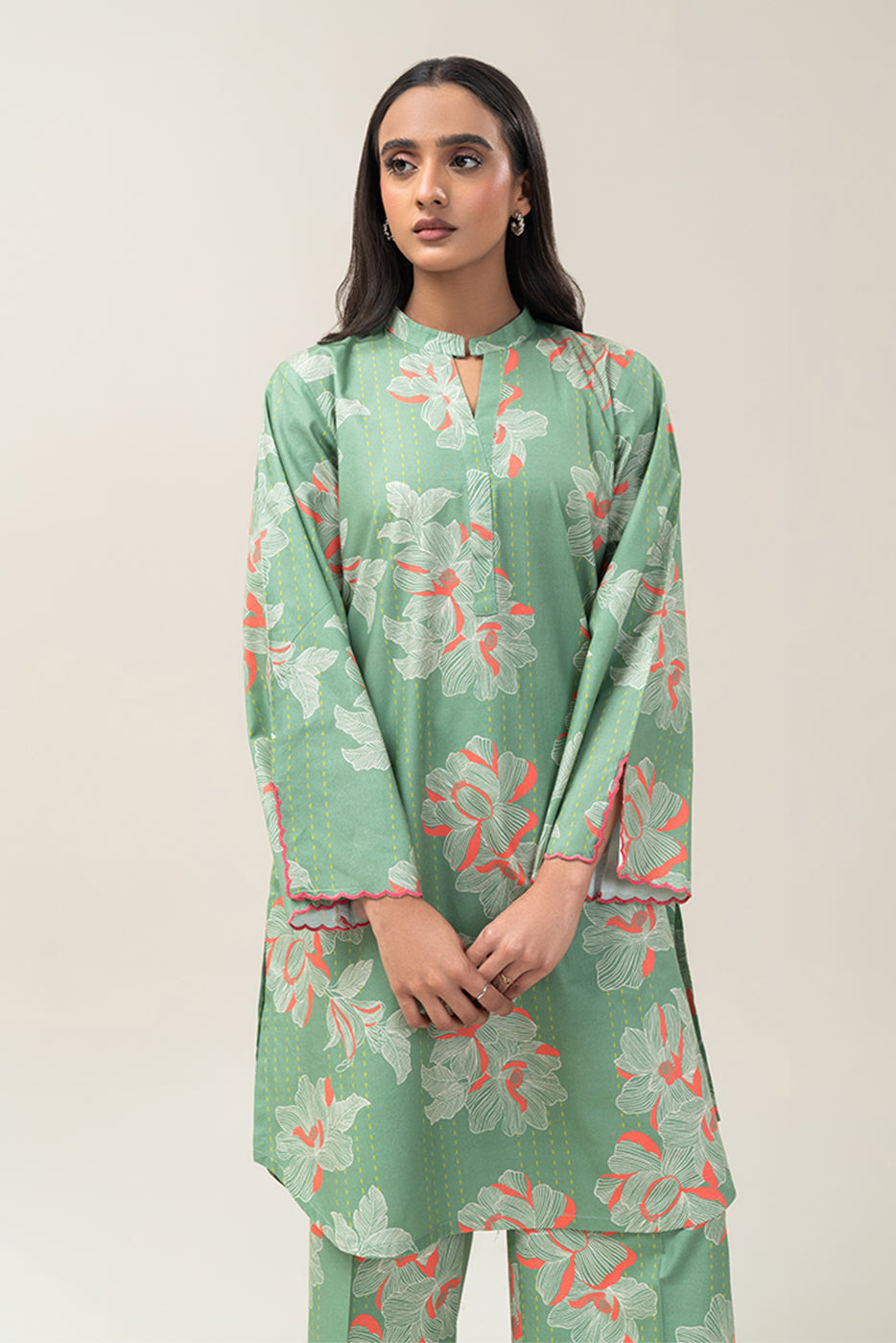 2 PIECE PRINTED COTTON VISCOSE SUIT (PRET)