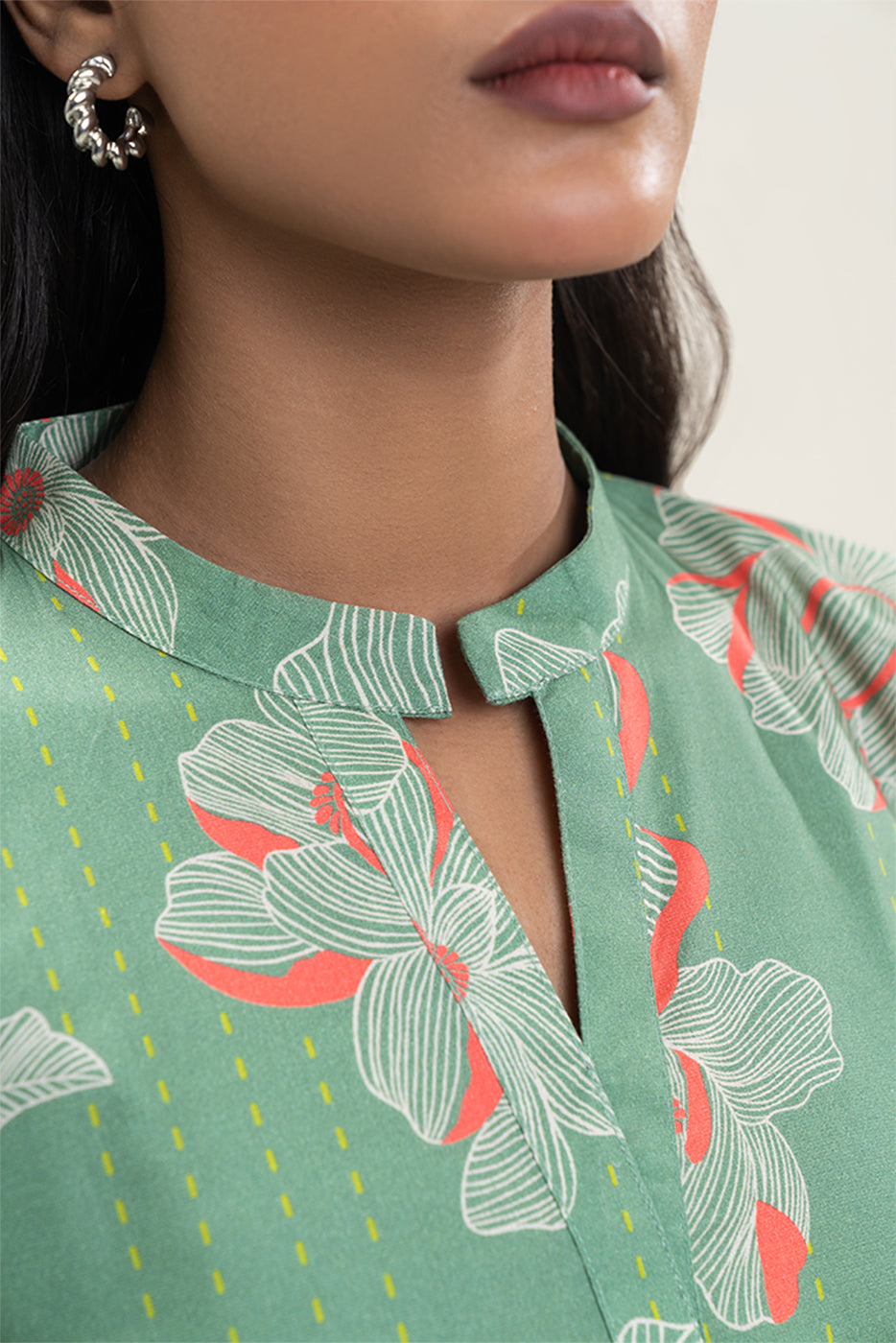 2 PIECE PRINTED COTTON VISCOSE SUIT (PRET)