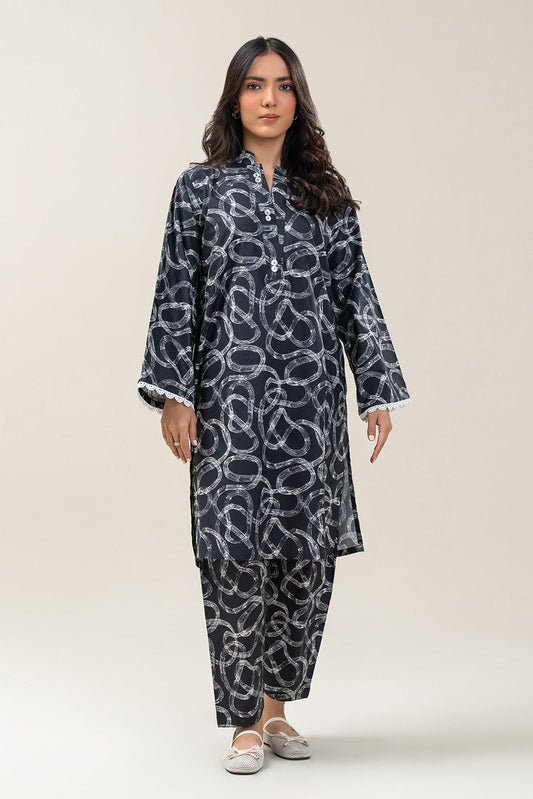 2 PIECE PRINTED COTTON VISCOSE SUIT (PRET)
