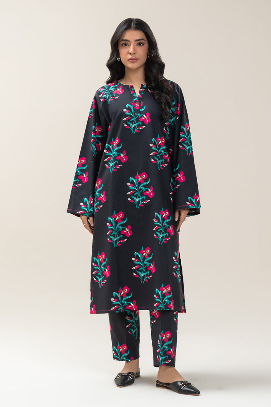 2 PIECE PRINTED COTTON VISCOSE SUIT (PRET)