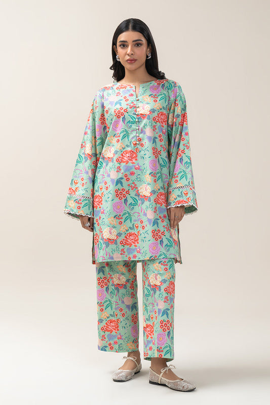 2 PIECE PRINTED COTTON VISCOSE SUIT (PRET)