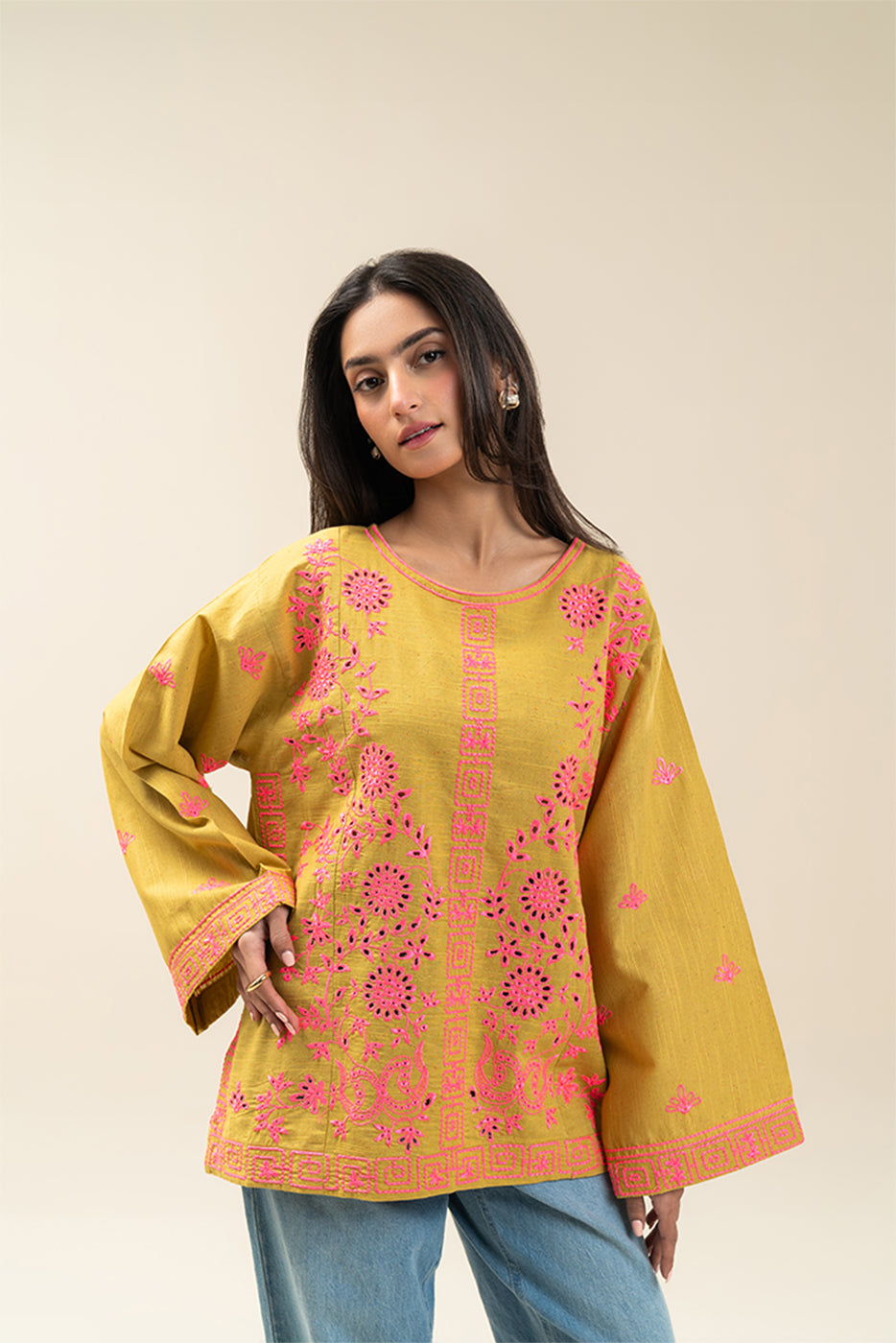 EMBROIDERED  MULTI NEPS TOP (PRET)