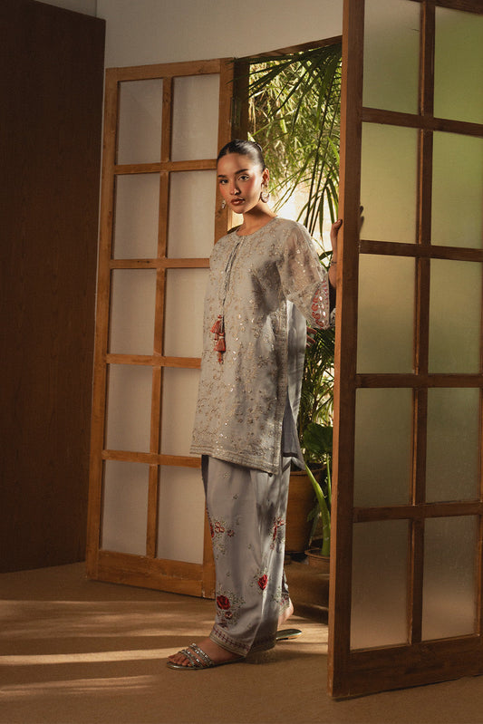 2 PIECE EMBROIDERED COTTON NET SUIT (LUXURY PRET)