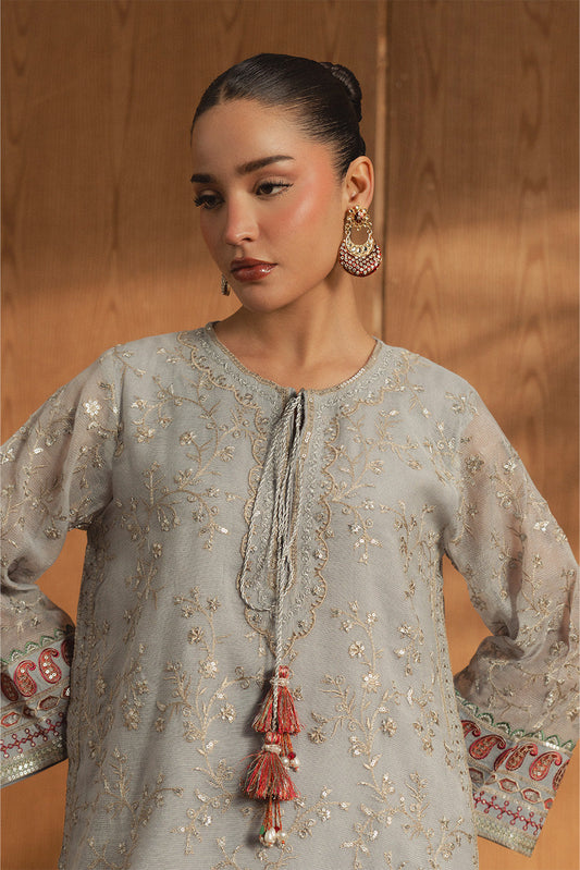 EMBROIDERED COTTON NET SHIRT (LUXURY PRET)