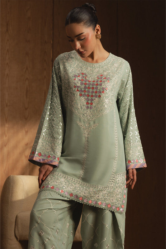 EMBROIDERED RAW SILK SHIRT (LUXURY PRET)