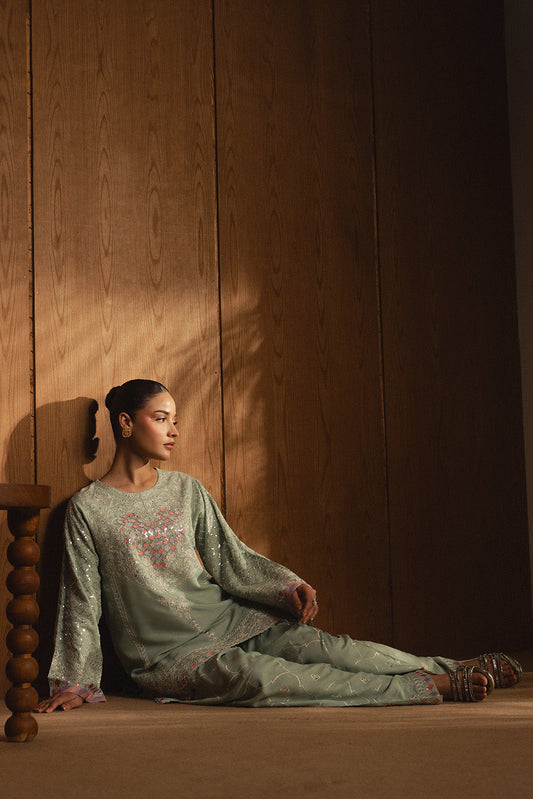 EMBROIDERED RAW SILK SHIRT (LUXURY PRET)