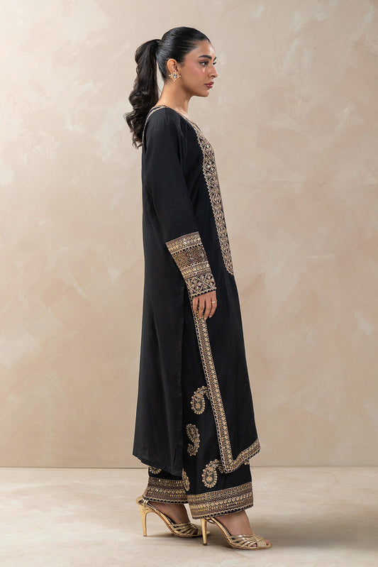 2 PIECE EMBROIDERED RAW SILK SHIRT (LUXURY-PRET)