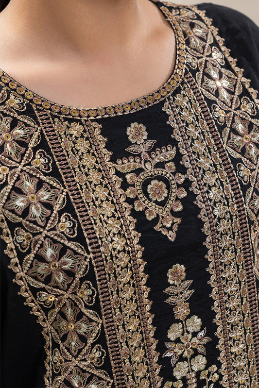 2 PIECE EMBROIDERED RAW SILK SHIRT (LUXURY-PRET)
