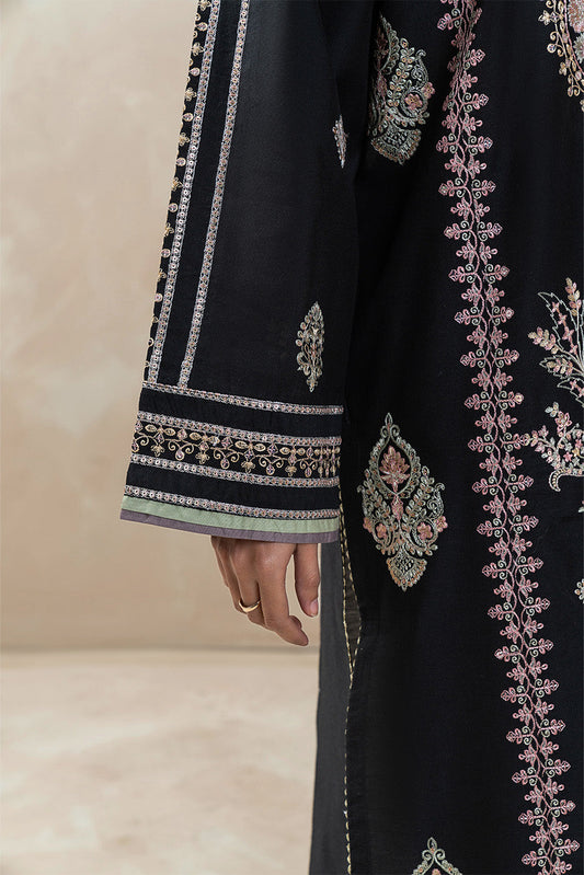 3 PIECE EMBROIDERED TWO TONE SUIT (LUXURY-PRET)