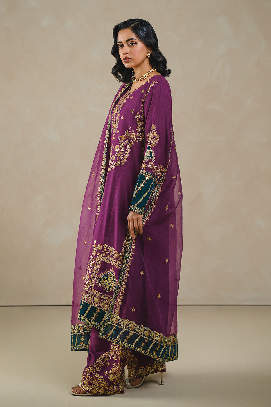 3 PIECE EMBROIDERED RAW SILK SUIT (LUXURY PRET)