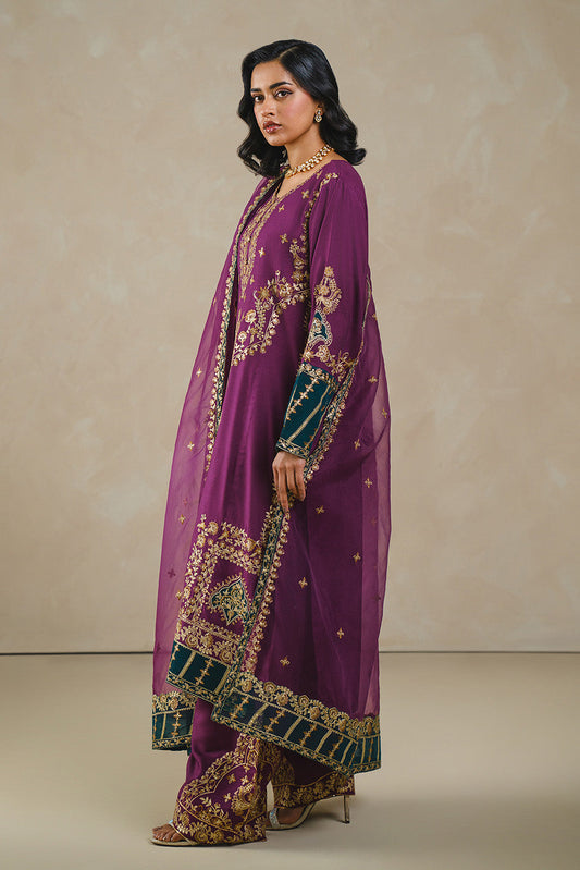 3 PIECE EMBROIDERED RAW SILK SUIT (LUXURY PRET)