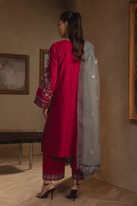 3 PIECE EMBROIDERED TWO TONE SUIT (LUXURY PRET)