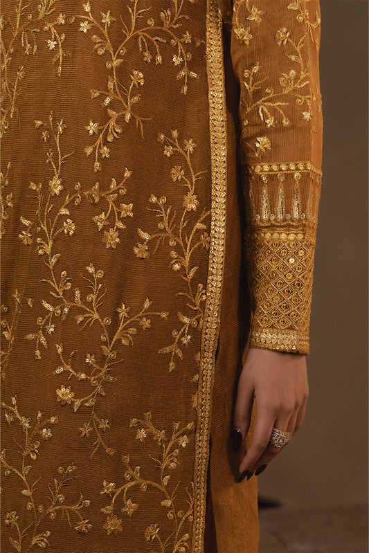 3 PIECE EMBROIDERED COTTON NET SUIT (LUXURY PRET)