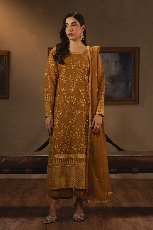 3 PIECE EMBROIDERED COTTON NET SUIT (LUXURY PRET)