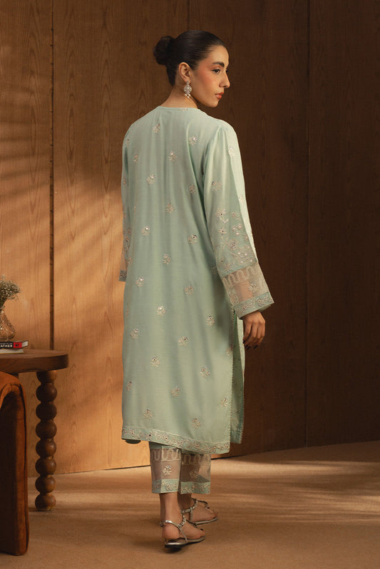 2 PIECE EMBROIDERED RAW SILK SUIT (LUXURY PRET)