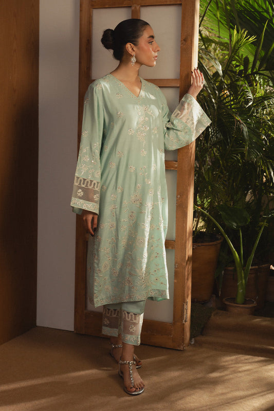 2 PIECE EMBROIDERED RAW SILK SUIT (LUXURY PRET)