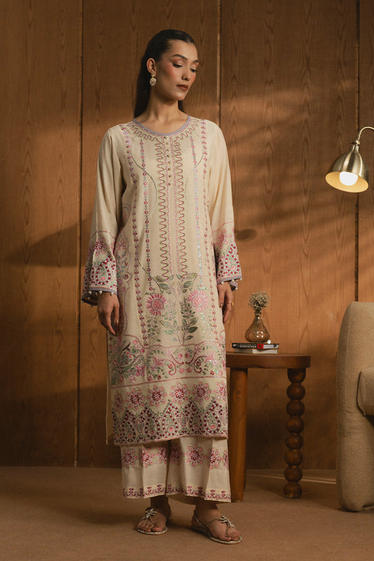 2 PIECE EMBROIDERED RAW SILK SUIT (LUXURY PRET)