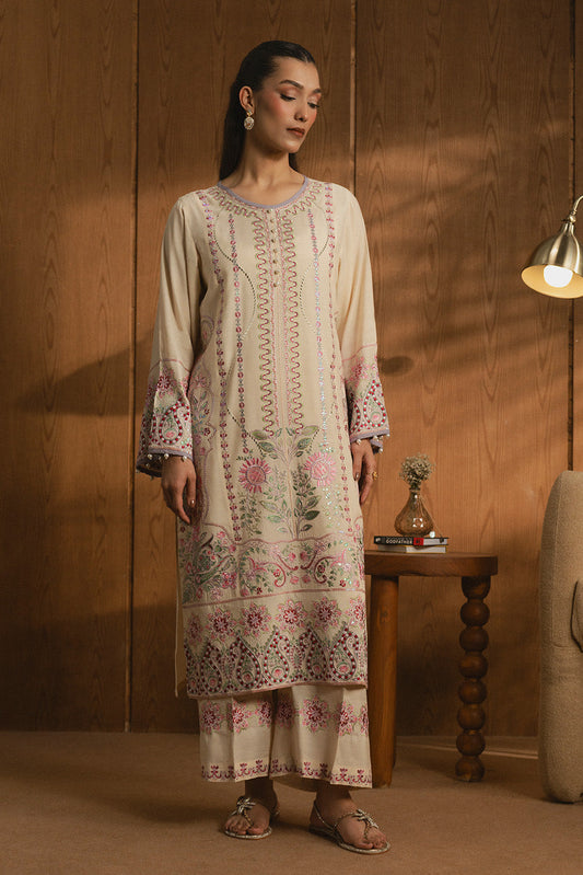 2 PIECE EMBROIDERED RAW SILK SUIT (LUXURY PRET)