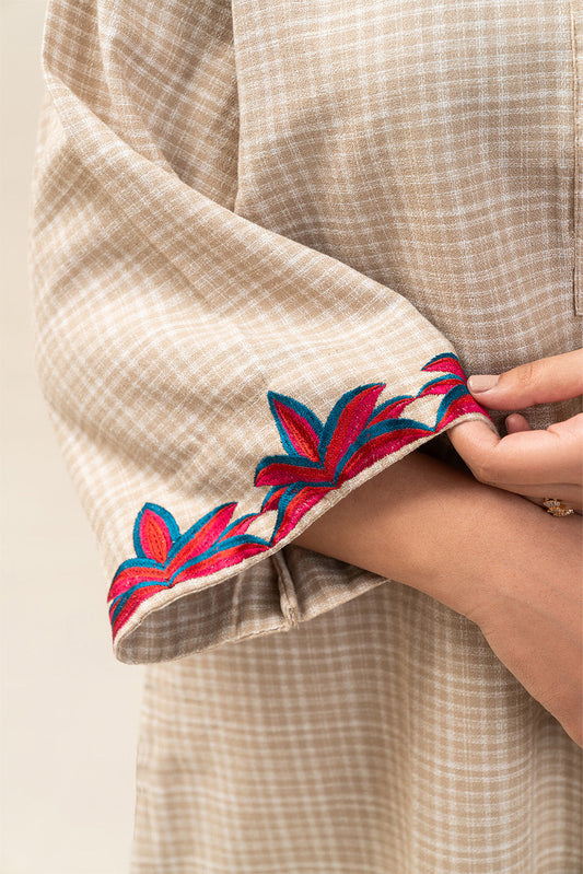 2 PIECE EMBROIDERED DOBBY SUIT (PRET)