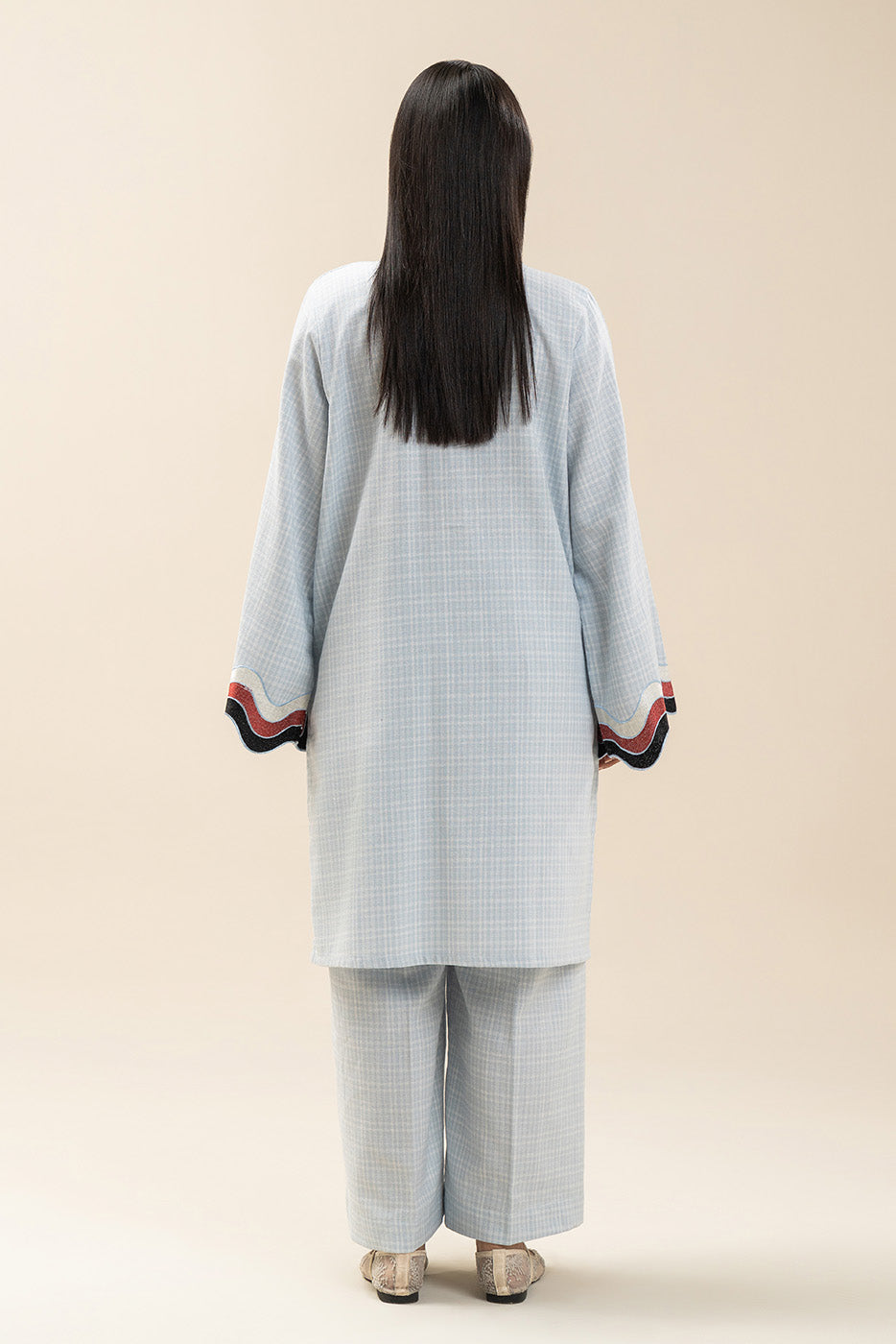 2 PIECE EMBROIDERED DOBBY SUIT (PRET)