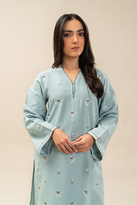 2 PIECE EMBROIDERED COTTON LINEN SUIT (PRET)