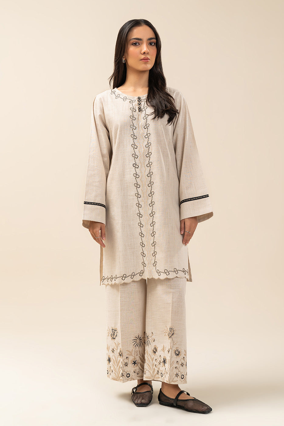 2 PIECE BASIC TWO WAY SLUB SUIT (PRET)