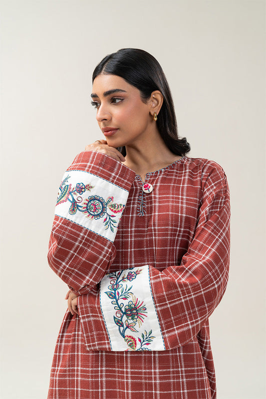 EMBROIDERED DOBBY SHIRT (PRET)