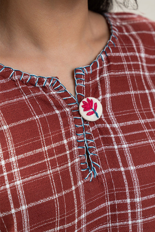 EMBROIDERED DOBBY SHIRT (PRET)