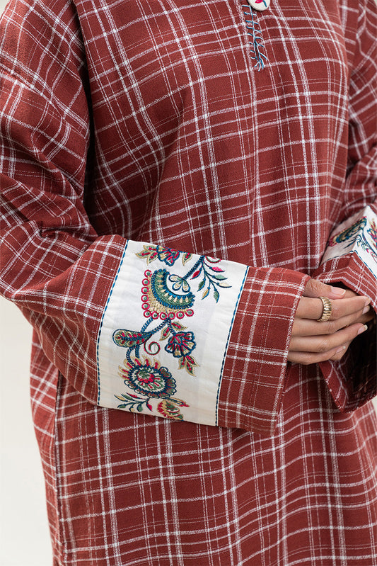 EMBROIDERED DOBBY SHIRT (PRET)