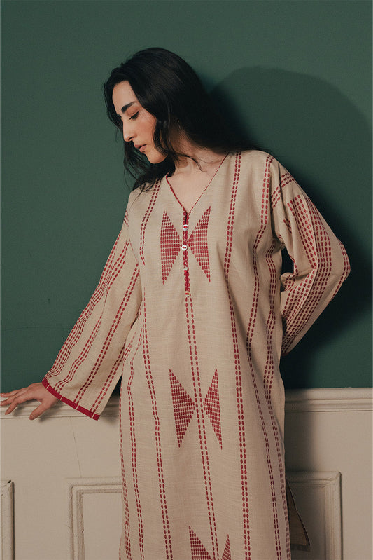 2 PIECE BASIC KHADDAR JACQUARD SUIT (PRET)