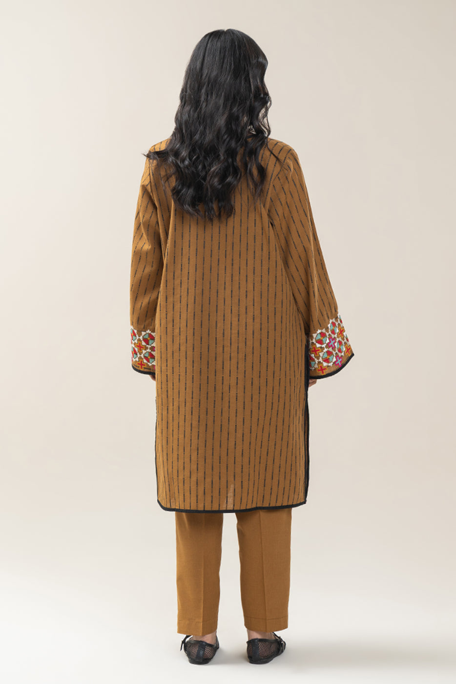 2 PIECE EMBROIDERED KHADDAR JACQUARD SUIT (PRET)