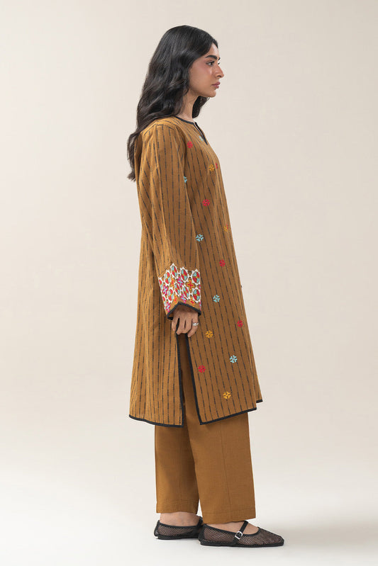 2 PIECE EMBROIDERED KHADDAR JACQUARD SUIT (PRET)