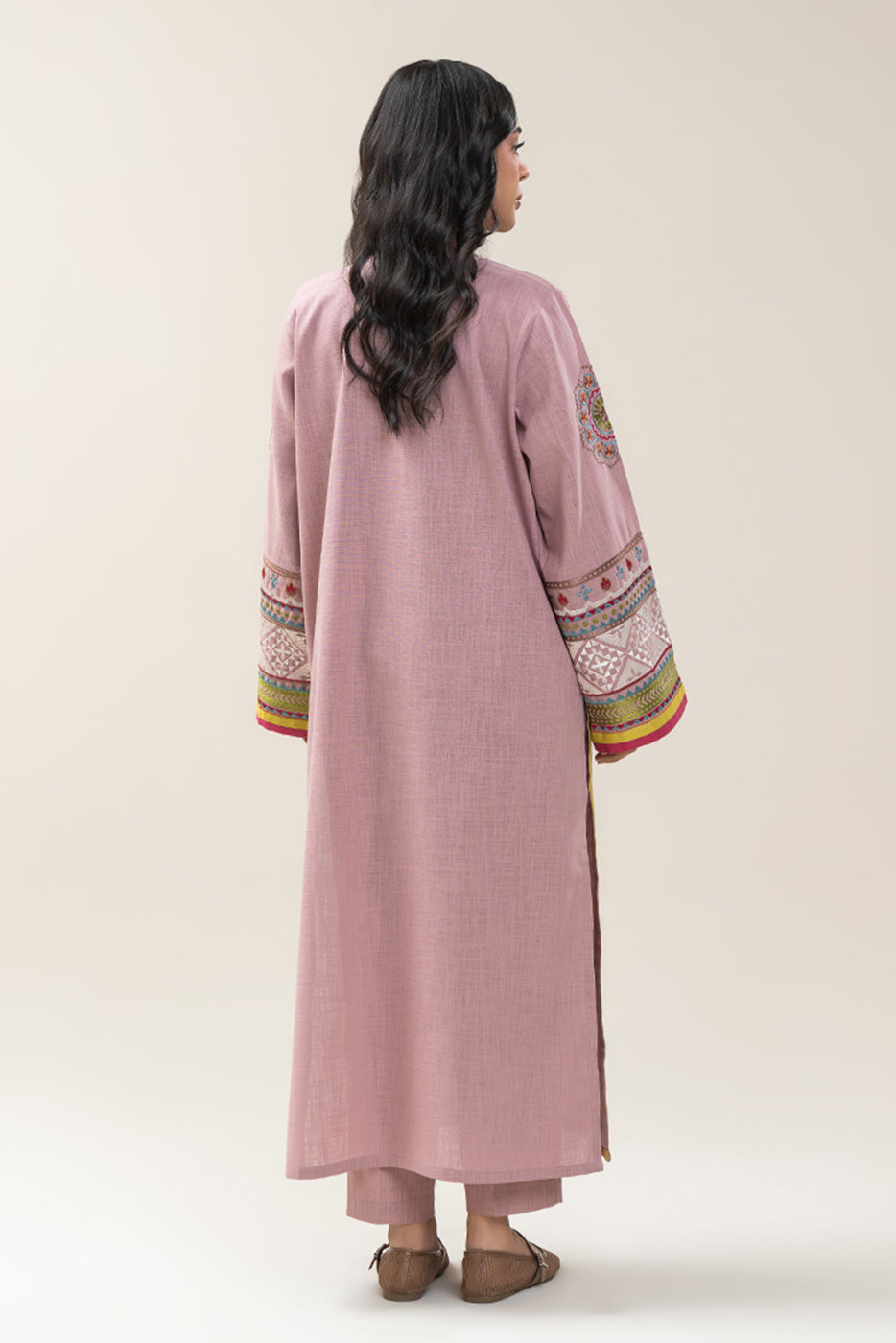 2 PIECE EMBROIDERED TWO WAY SLUB SUIT (PRET)