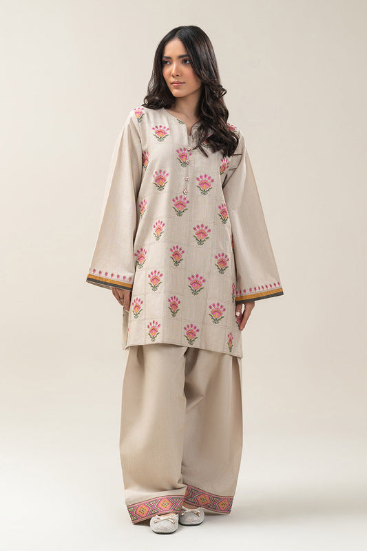 2 PIECE EMBROIDERED SLUB KHADDAR SUIT (PRET)