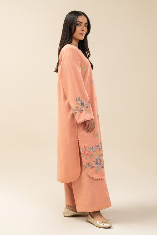 2 PIECE EMBROIDERED SLUB KHADDAR SUIT (PRET)