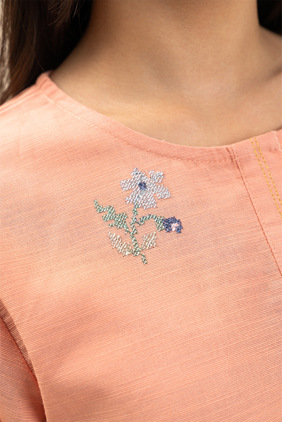 2 PIECE EMBROIDERED SLUB KHADDAR SUIT (PRET)