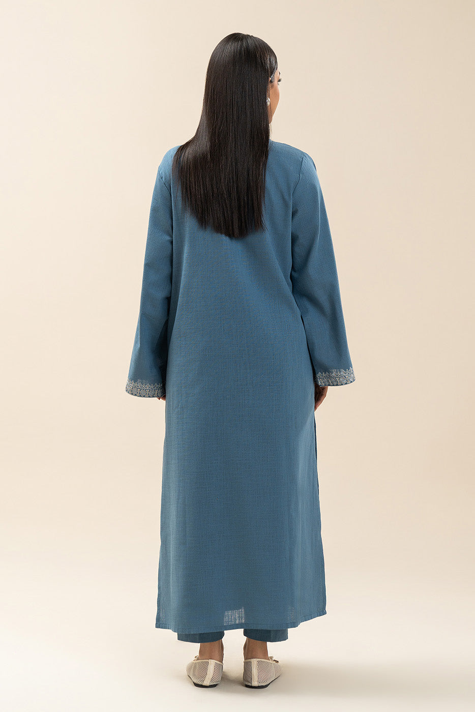 2 PIECE EMBROIDERED TWO WAY SLUB SUIT (PRET)