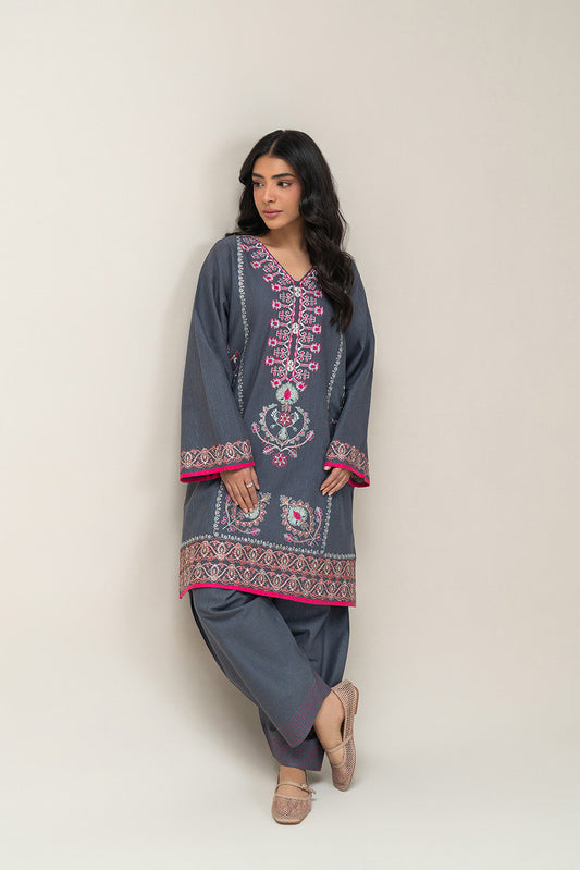 2 PIECE EMBROIDERED KHADDAR SUIT (PRET)