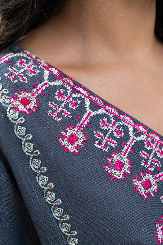 2 PIECE EMBROIDERED KHADDAR SUIT (PRET)