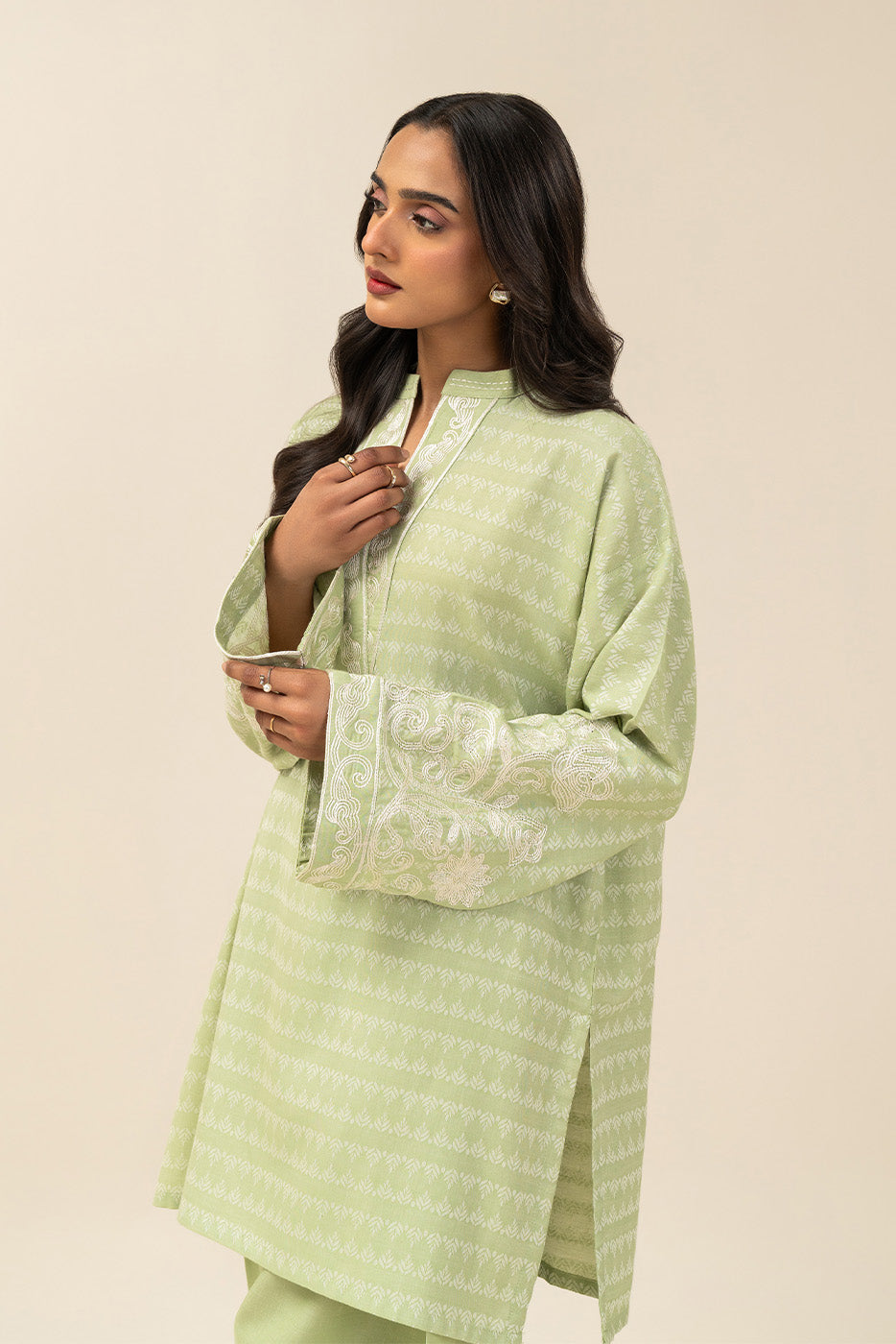 EMBROIDERED JACQUARD SHIRT (PRET)