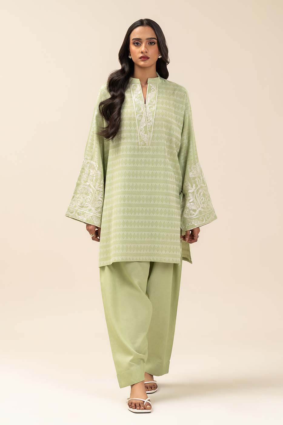EMBROIDERED JACQUARD SHIRT (PRET)