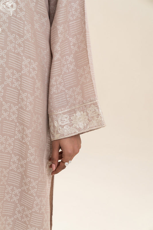 2 PIECE EMBROIDERED YARN DYED SELF JACQUARD SUIT (PRET)