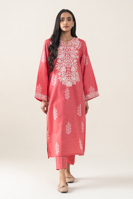 2 PIECE EMBROIDERED YARN DYED SELF JACQUARD SUIT (PRET)