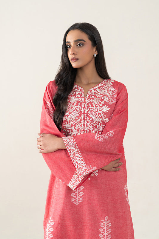 2 PIECE EMBROIDERED YARN DYED SELF JACQUARD SUIT (PRET)
