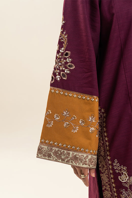 2 PIECE EMBROIDERED SLUB KHADDAR SUIT (PRET)