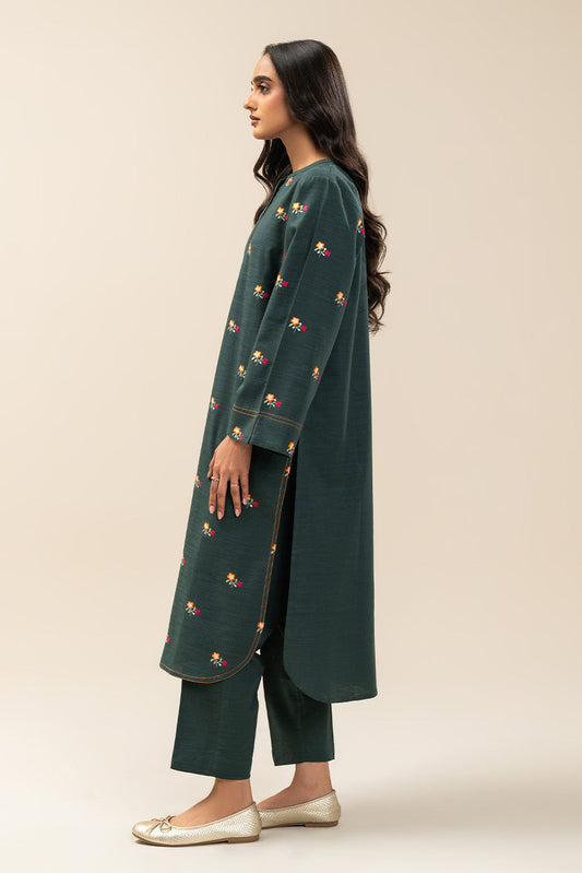 2 PIECE EMBROIDERED SLUB KHADDAR SUIT (PRET)